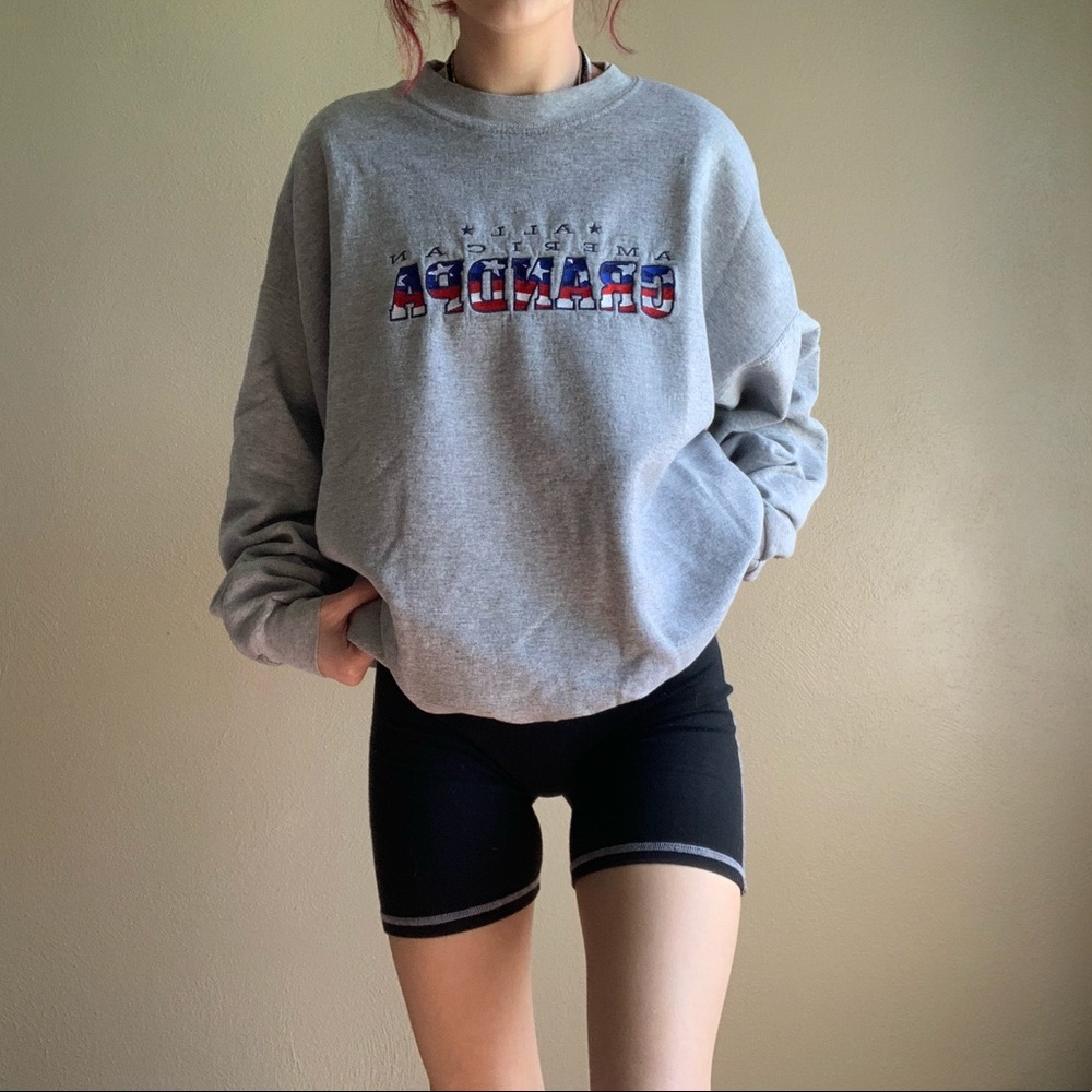 oversized vintage graphic crew neck sweatshirt